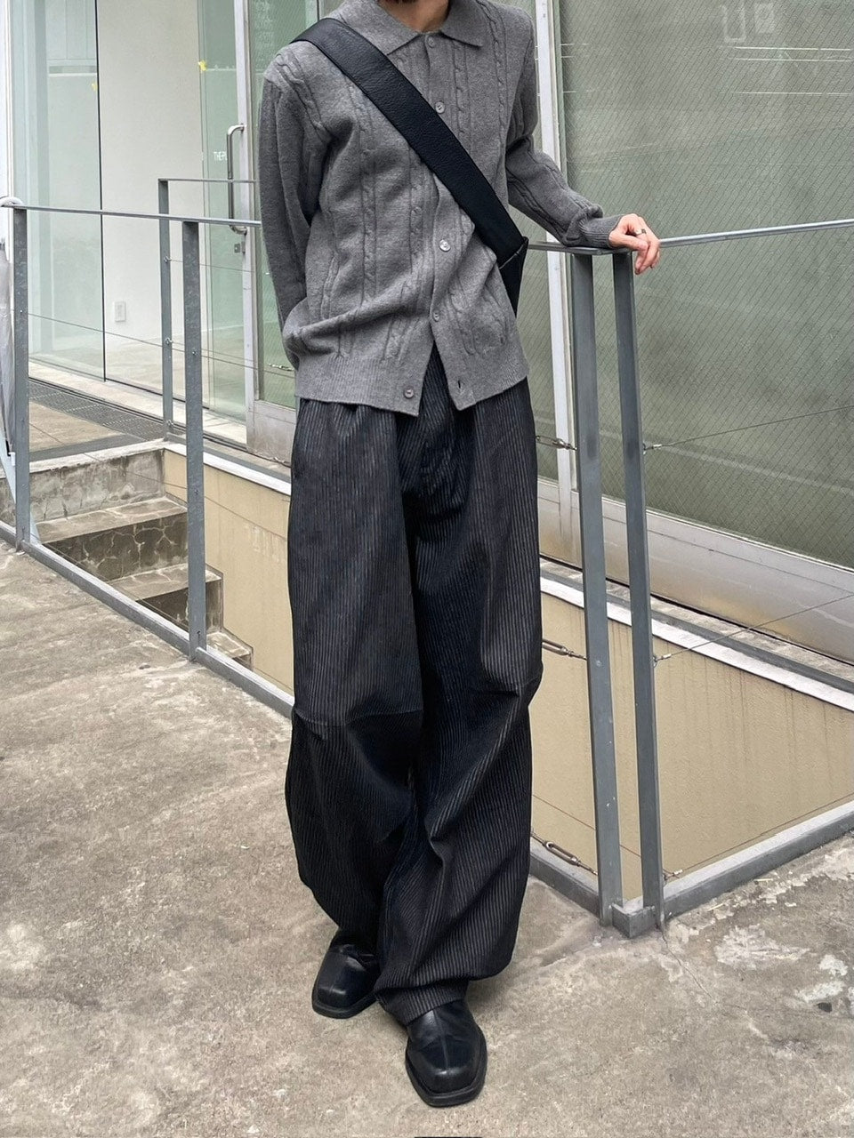 受注制【Chikashitsu +】cable lib knit cardigan (3color)