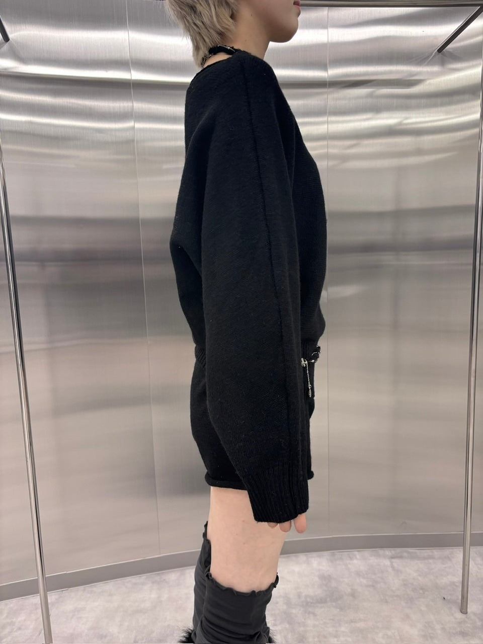 【nmtc +】one shoulder knit and shorts set (4color)