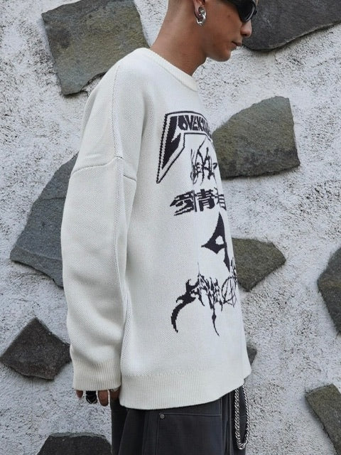 【LOVE KILLER】Total logo oversize knit