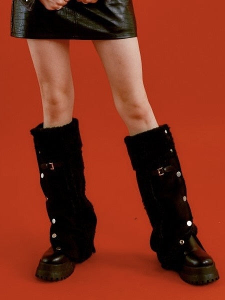 【NOT KNOWING】MOUTON SNAP LEG-WARMER