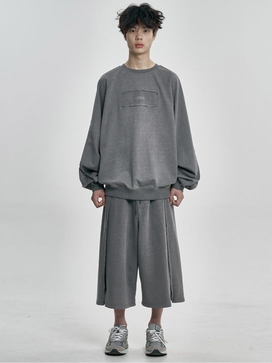 【AJOBYAJO】Raw Edge Batwing Sweatshirt