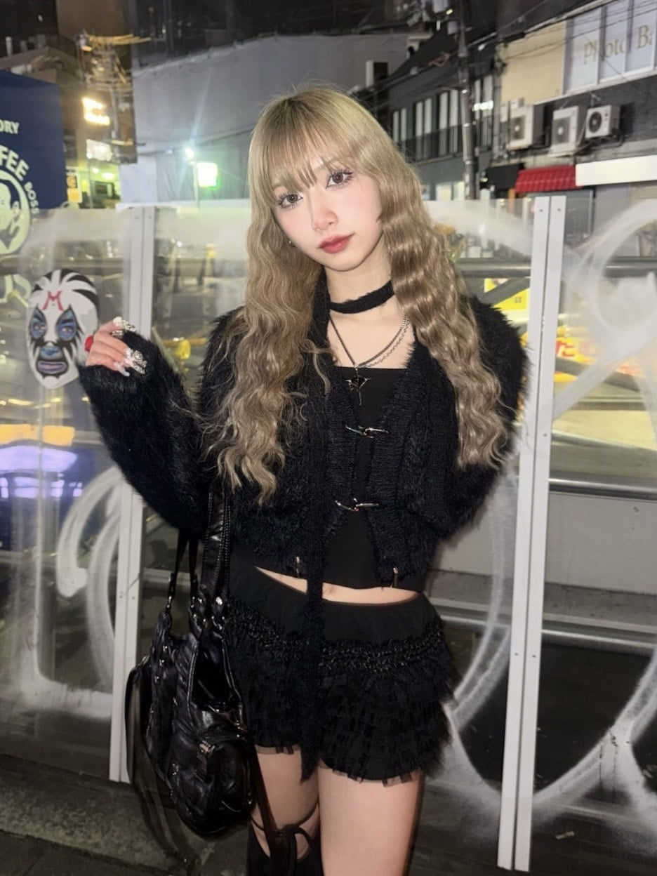 受注制【Never mind the XU】tie set knit cardigan (3color) / 【ネバーマインドザエックスユー】ネクタイセットニット長袖カーディガン