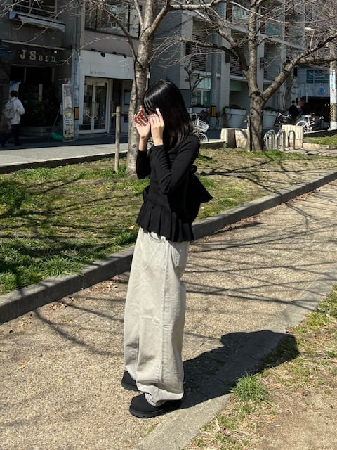 受注制【oaks】frill high neck long sleeve (2color)