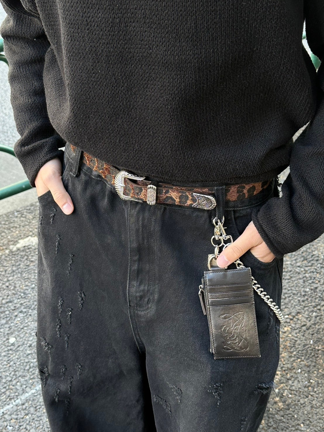 受注制【Chikashitsu +】western leopard belt (2color)