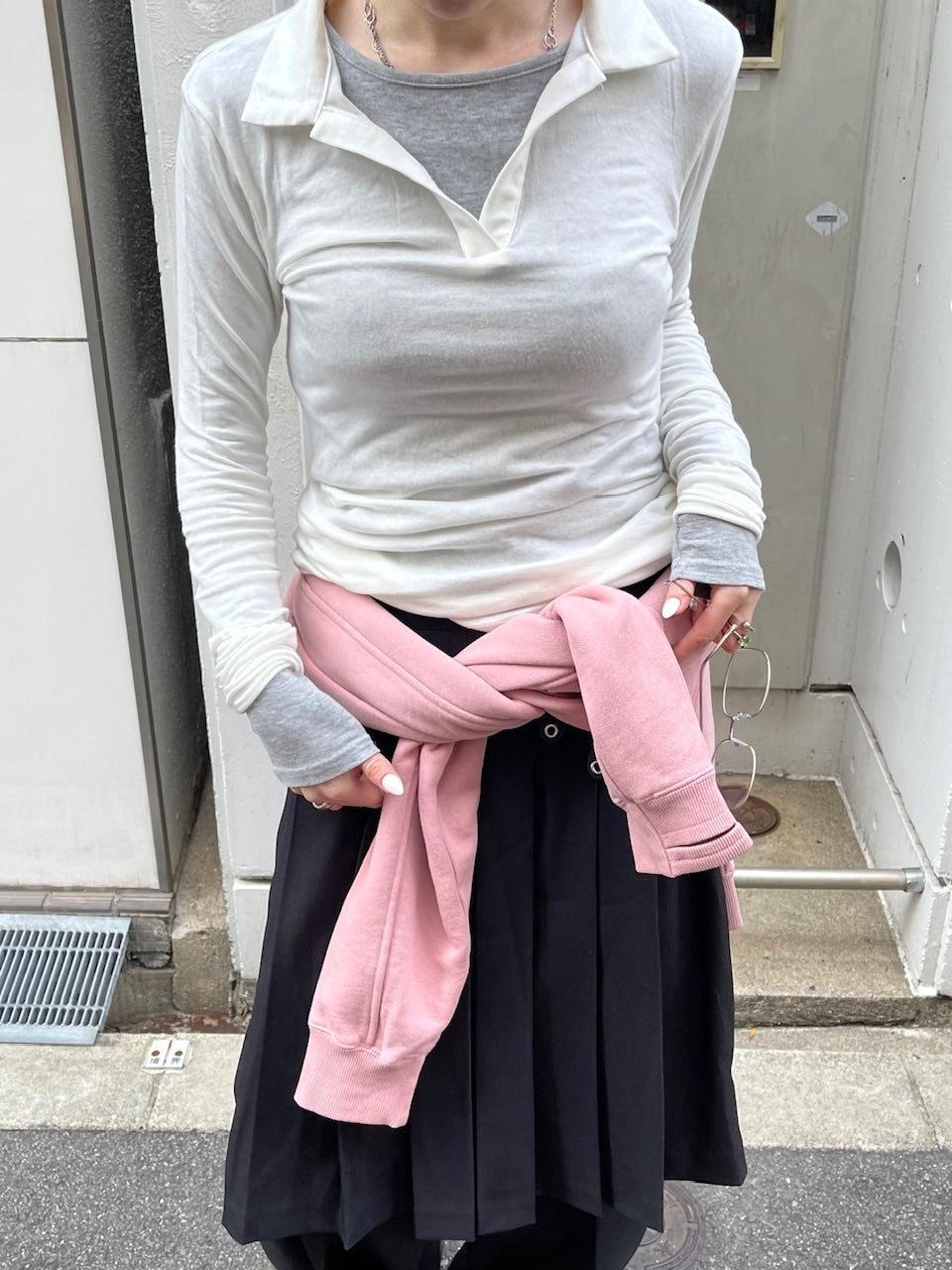 受注制【oaks】polo slim long sleeve (3color)