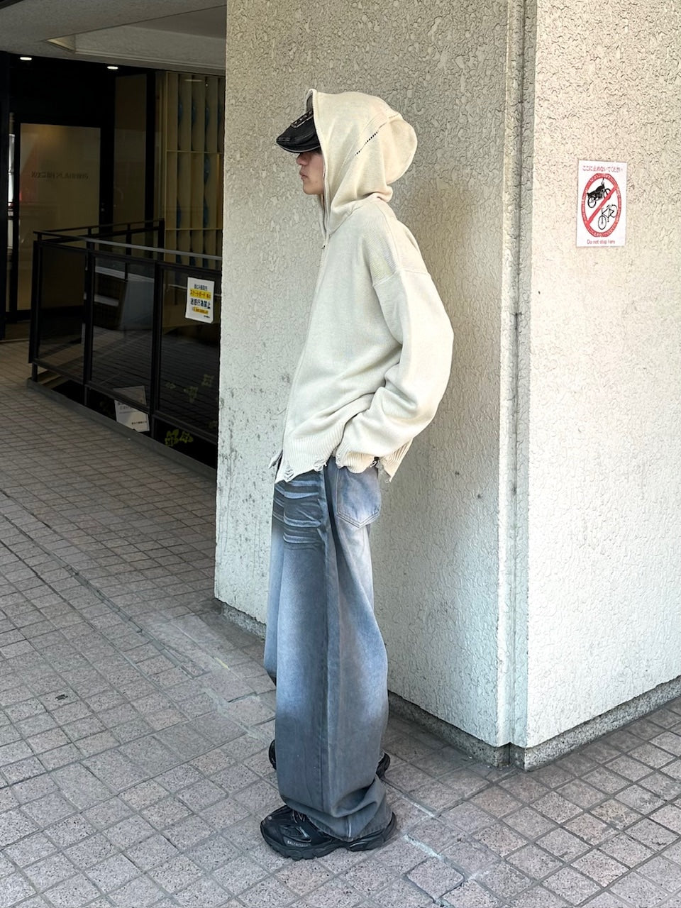 大阪店WEB限定受注制【Chikashitsu +】full zip up knit hoodie (3color)