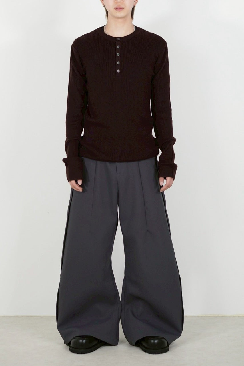 【Chikashitsu +】henry neck long sleeve knit (4color)