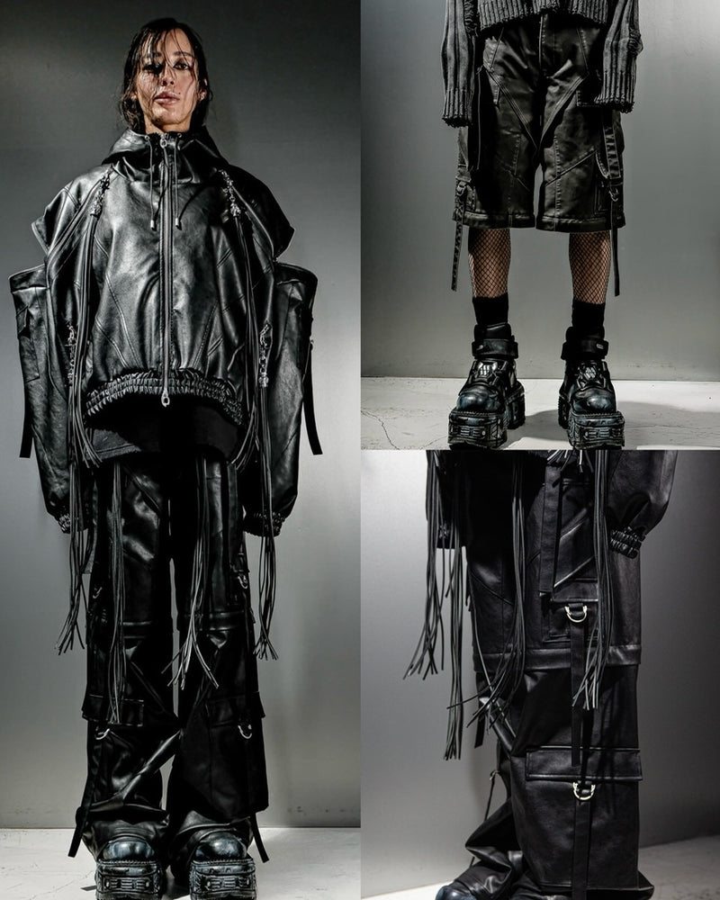 【DIG YOUR OWN GRAVE】2WAY LEATHER CARGO PANTS / 【ディグユアオウングレイブ】ツーウェイレザーカーゴパンツ