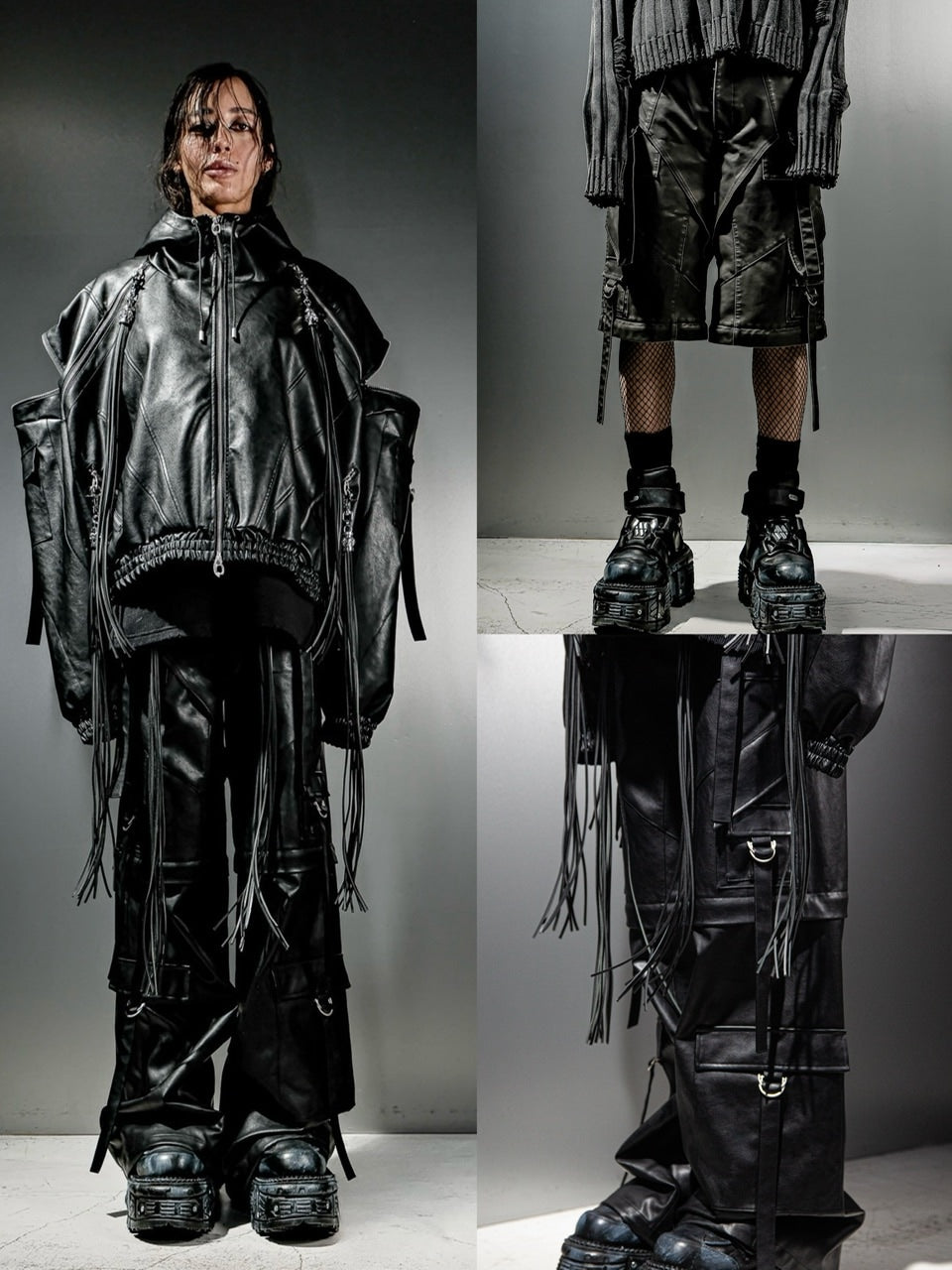 【DIG YOUR OWN GRAVE】2WAY LEATHER CARGO PANTS / 【ディグユアオウングレイブ】ツーウェイレザーカーゴパンツ