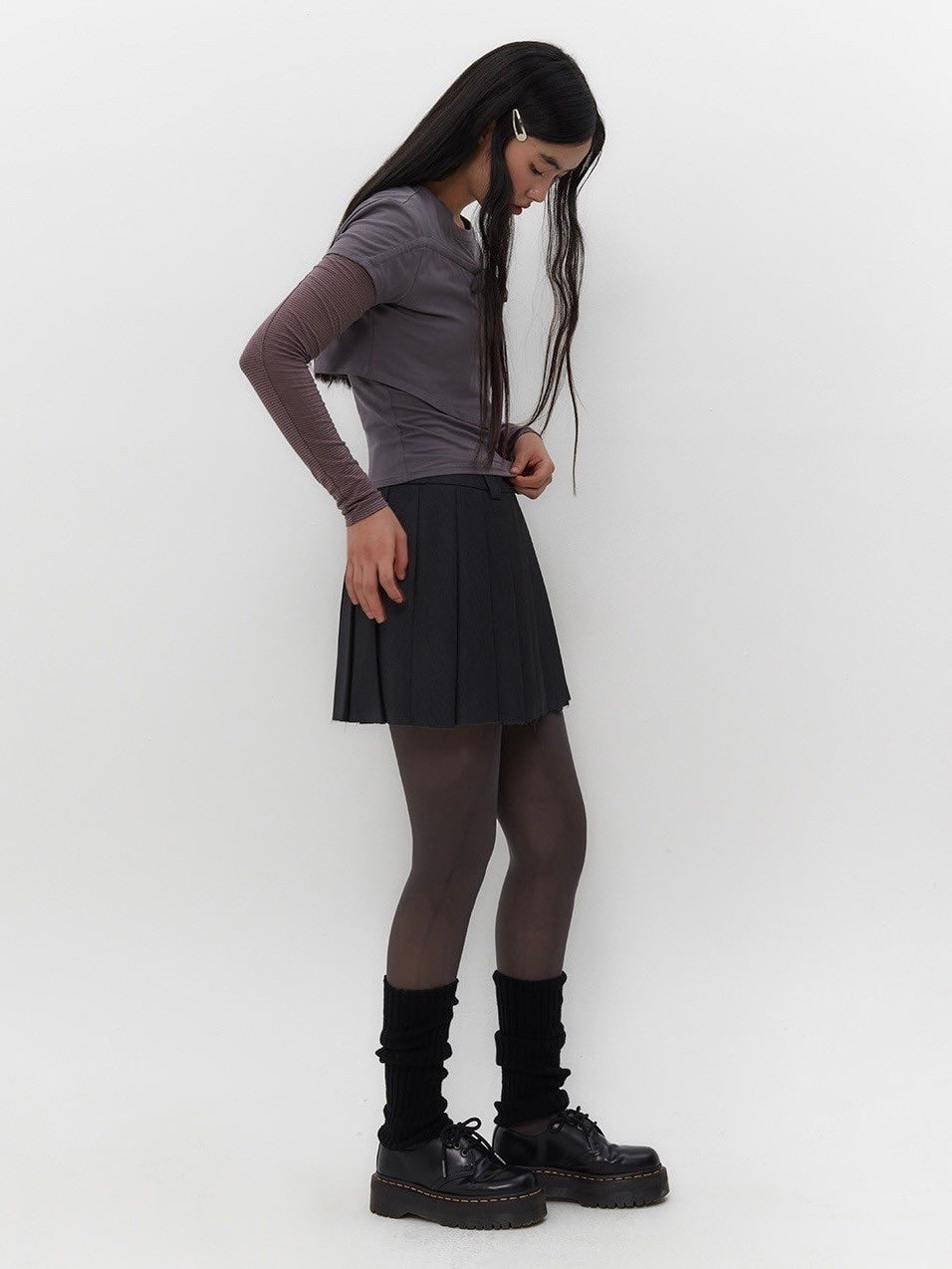 【TUOMIO】STRIPE LAYERED STRAPPY TOP