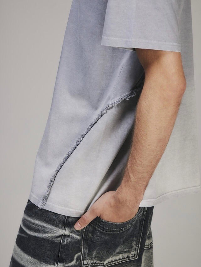 【BLR BLUER】DESTROYED GRADATION BLEACHED SHORT SLEEVE