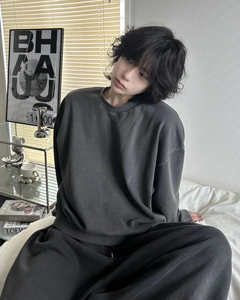 受注制【LUV CODE】pigment sweat shirt (2color)