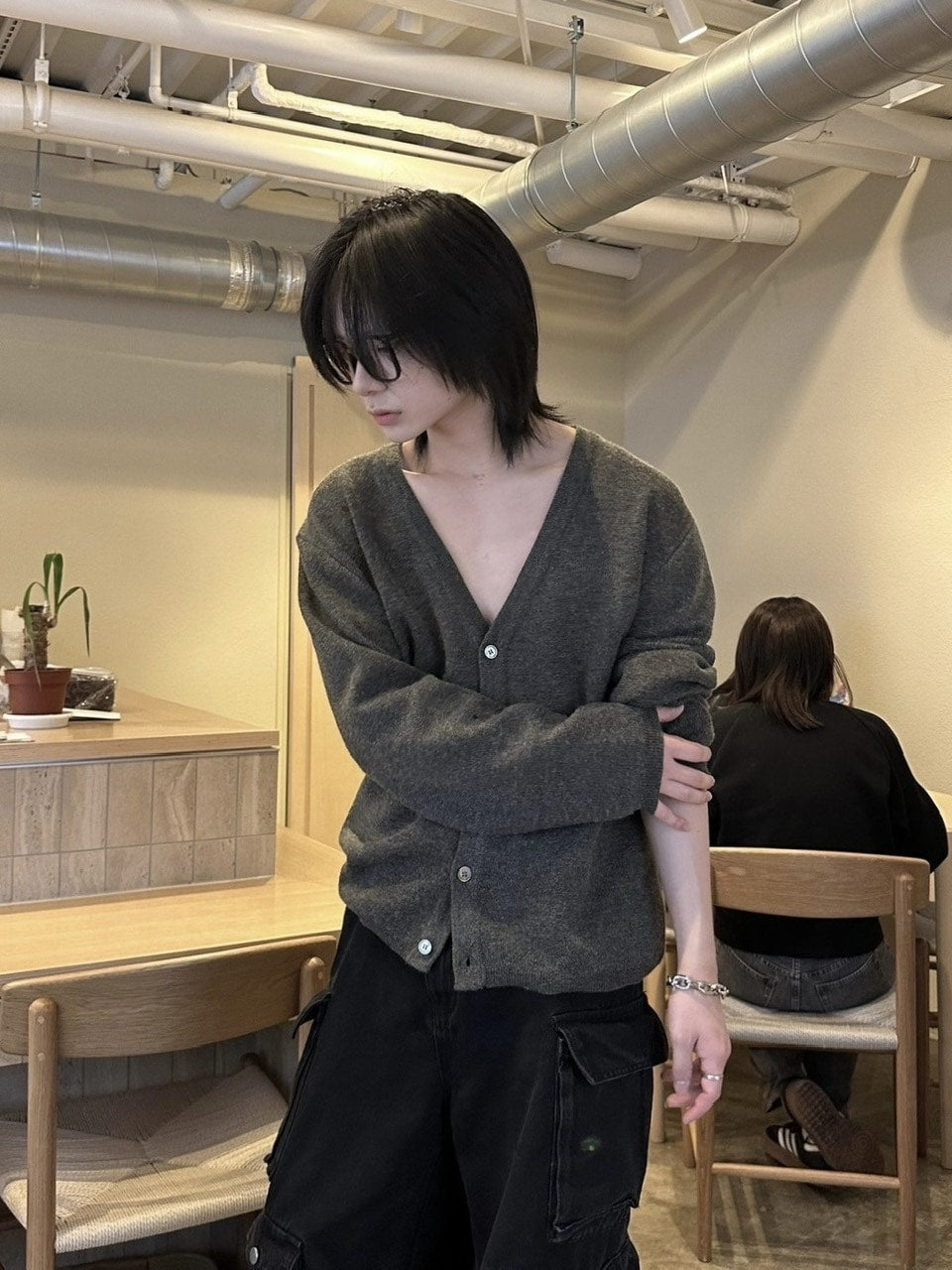 【LUV CODE】simple knit cardigan (4color)