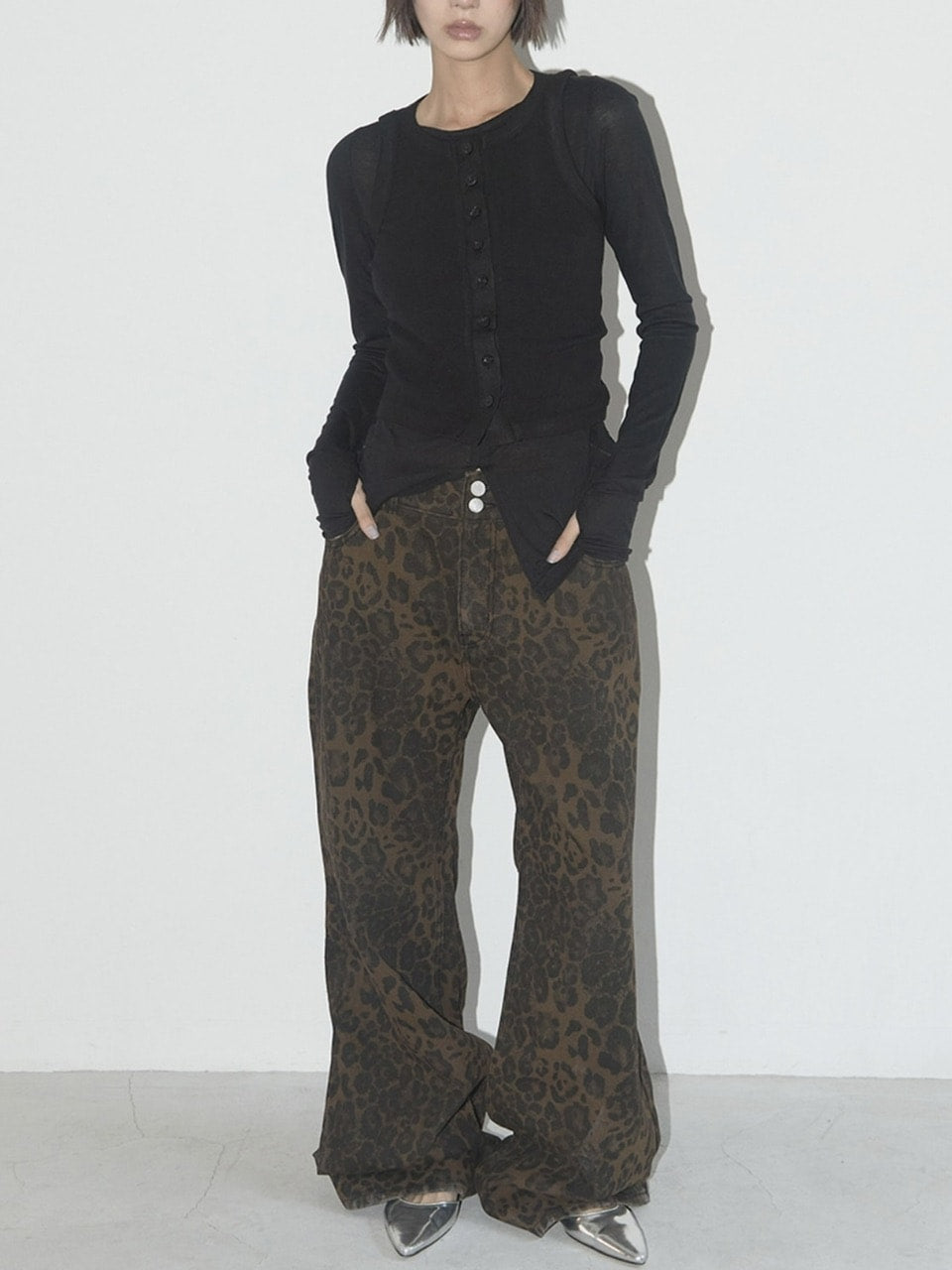 【FANCY CLUB】LEOPARD BOOTCUT PANTS