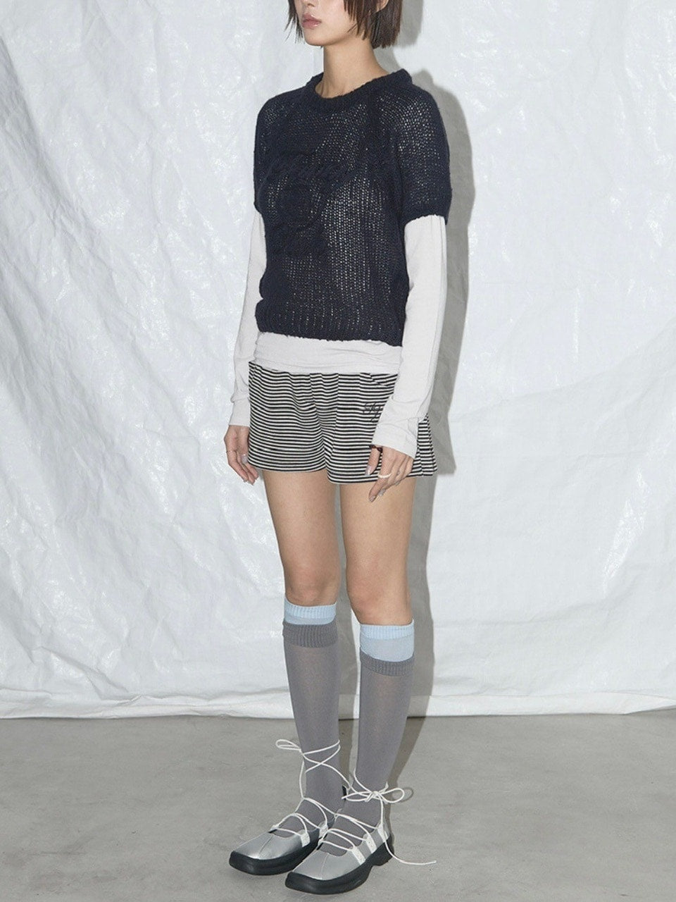 【FANCY CLUB】FY STRIPE MICRO SHORT PANTS