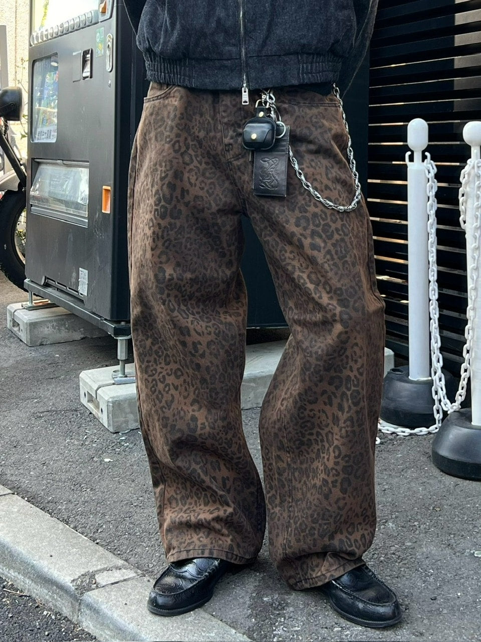 受注制【Chikashitsu +】leopard wide cotton pants (2color) / 【チカシツプラス】レオパードコットンワイドパンツデニムパンツ