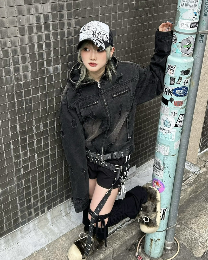受注制【Never mind the XU】rhinestone cross cap (2color)