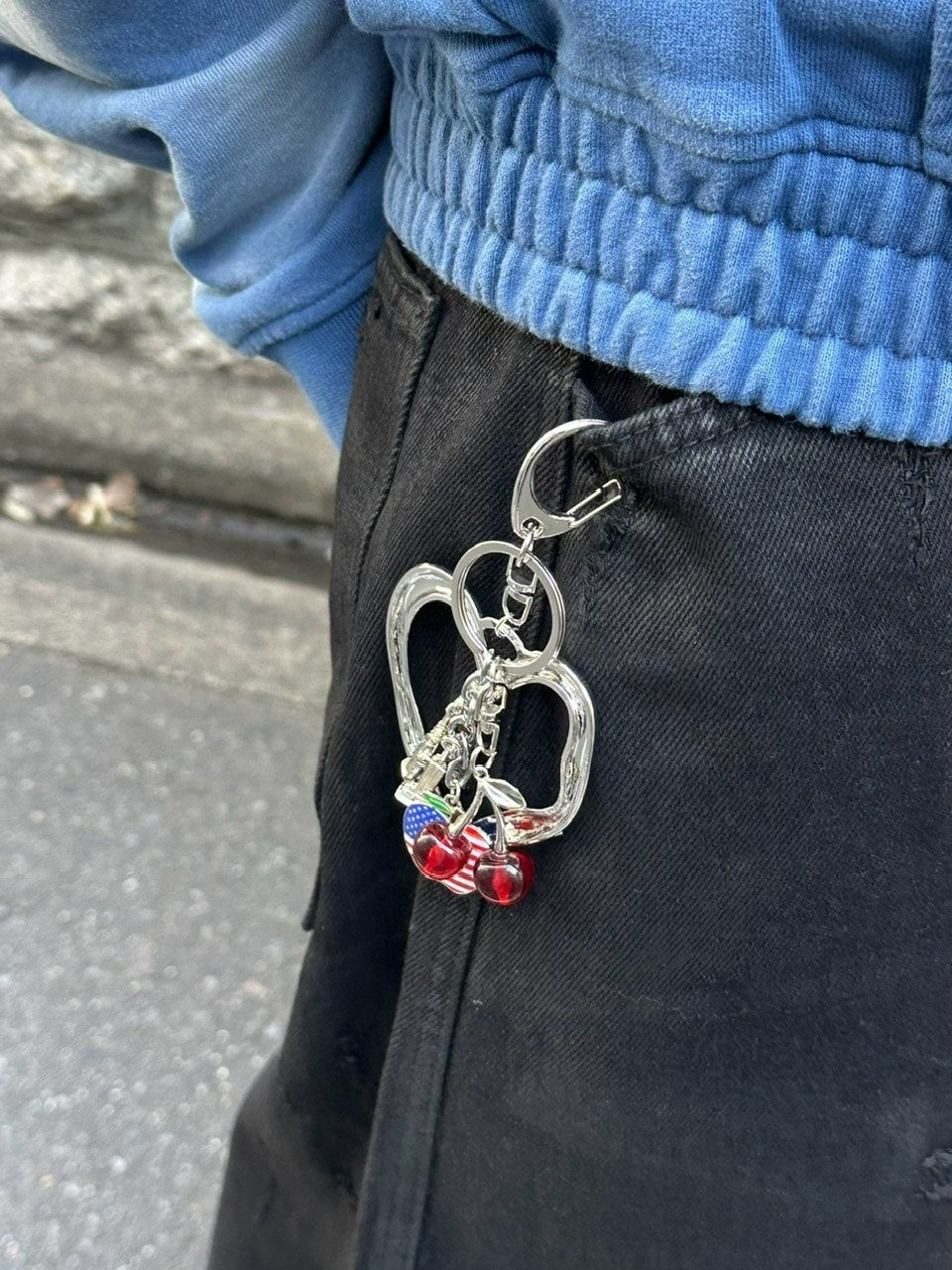 【Chikashitsu +】original big heart charm key strap