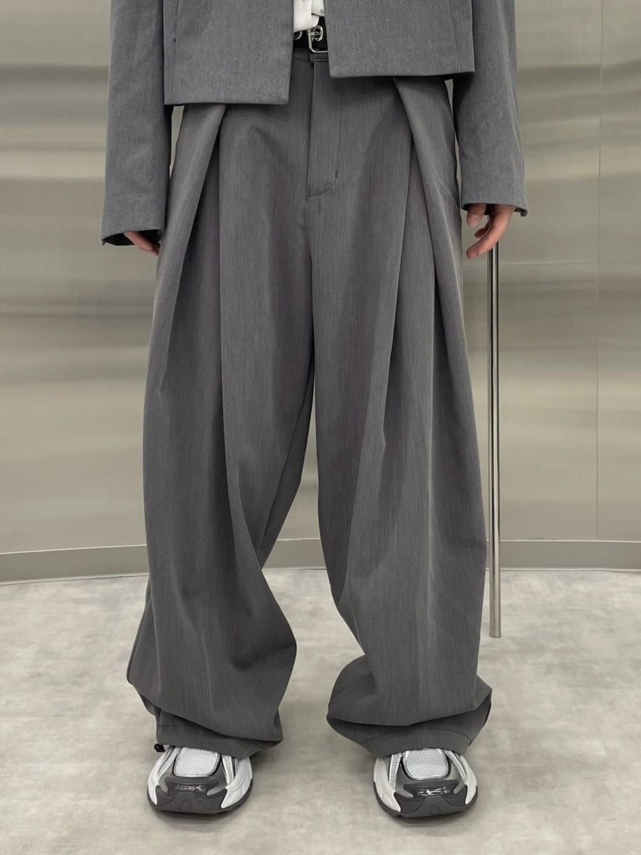 受注制【nmtc +】pin tuck wide slacks (2color)