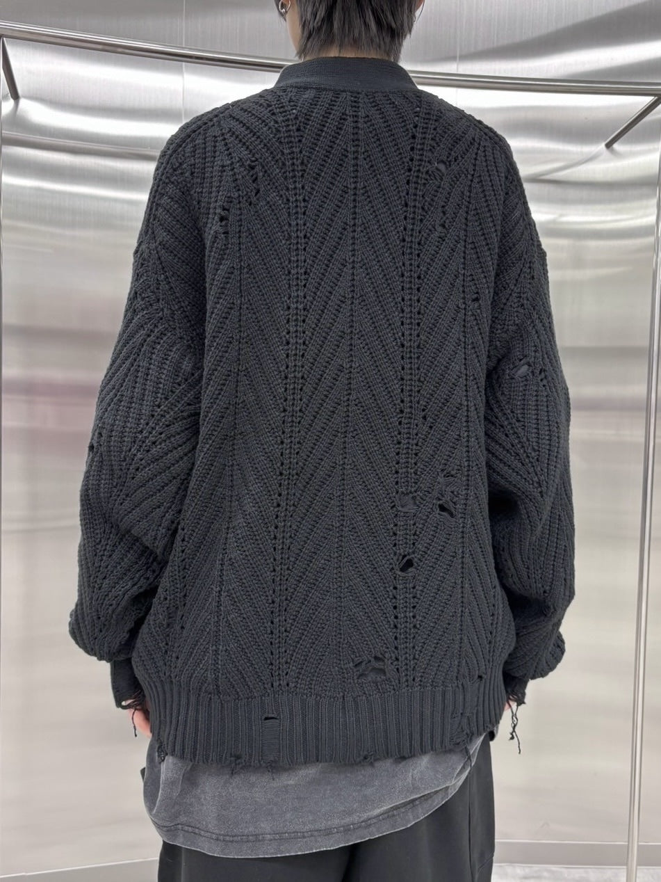 受注制【nmtc +】wash knit cardigan (2color)