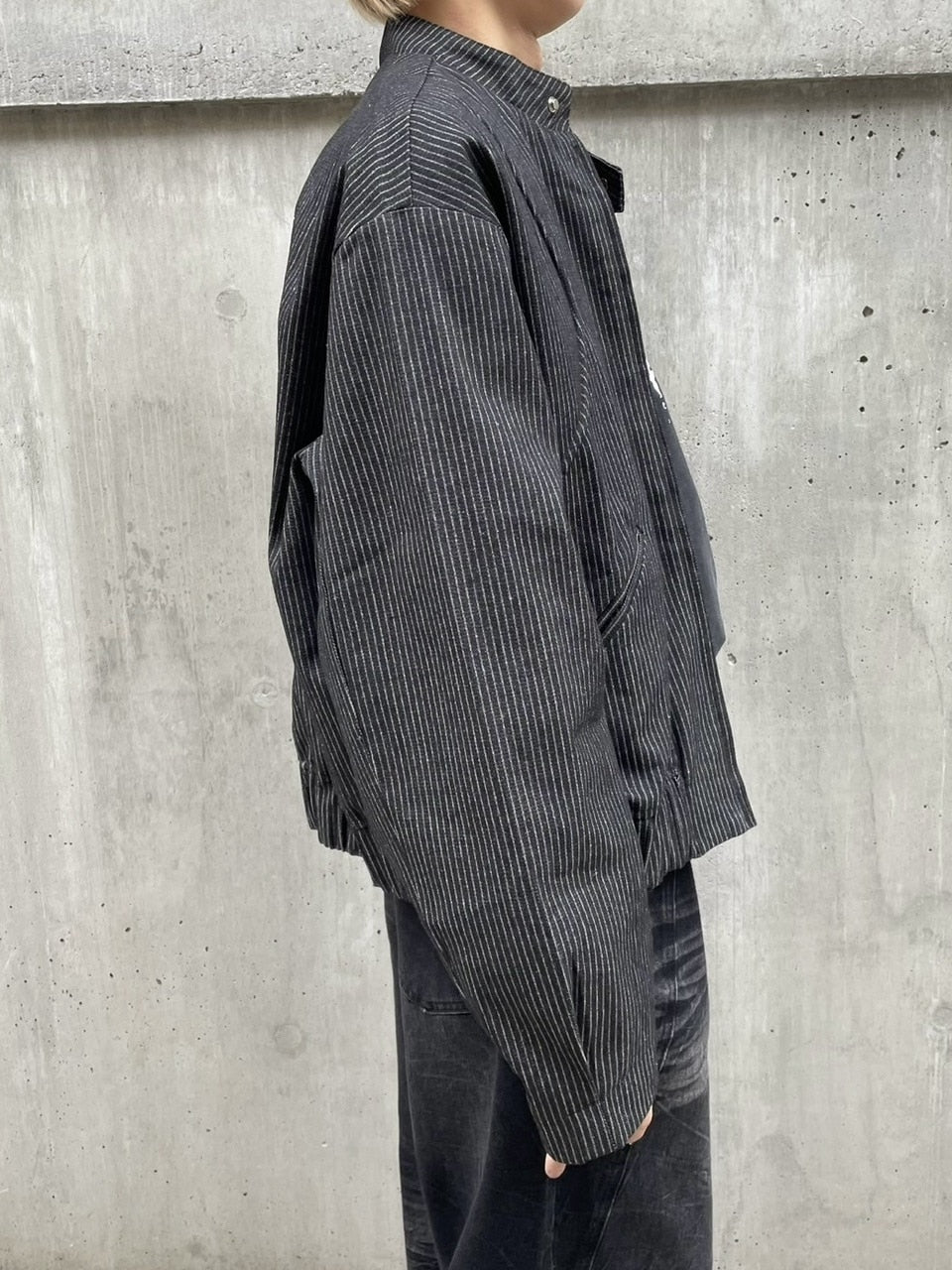 受注制【nmtc +】pin stripe denim jacket