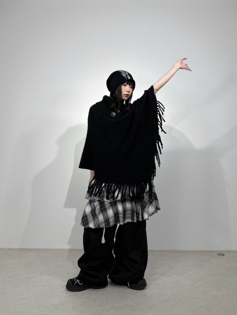 国際配送【Nerd out XU】high neck poncho (2color)