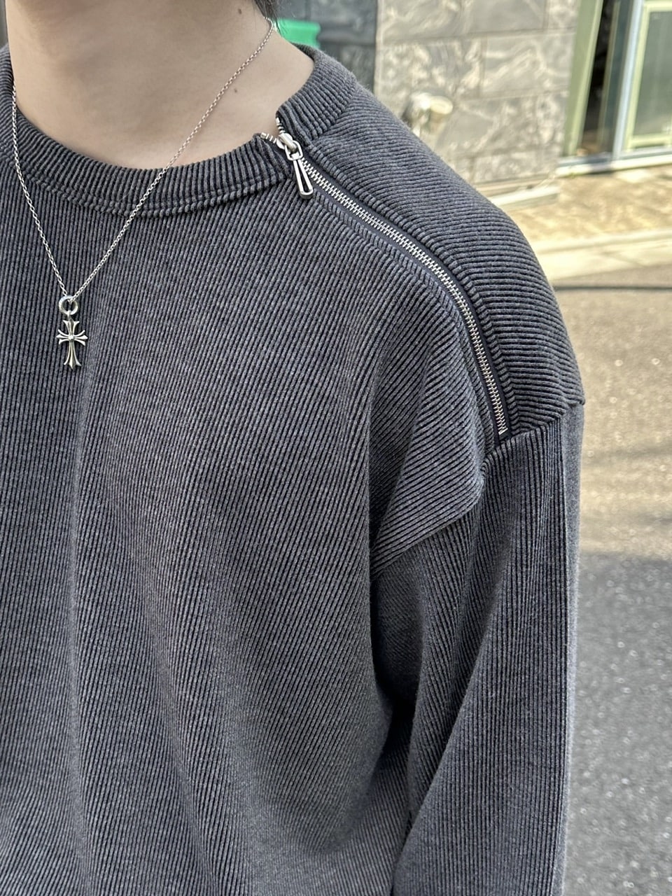 大阪店WEB限定【Chikashitsu +】shoulder zip long sleeve (2color)