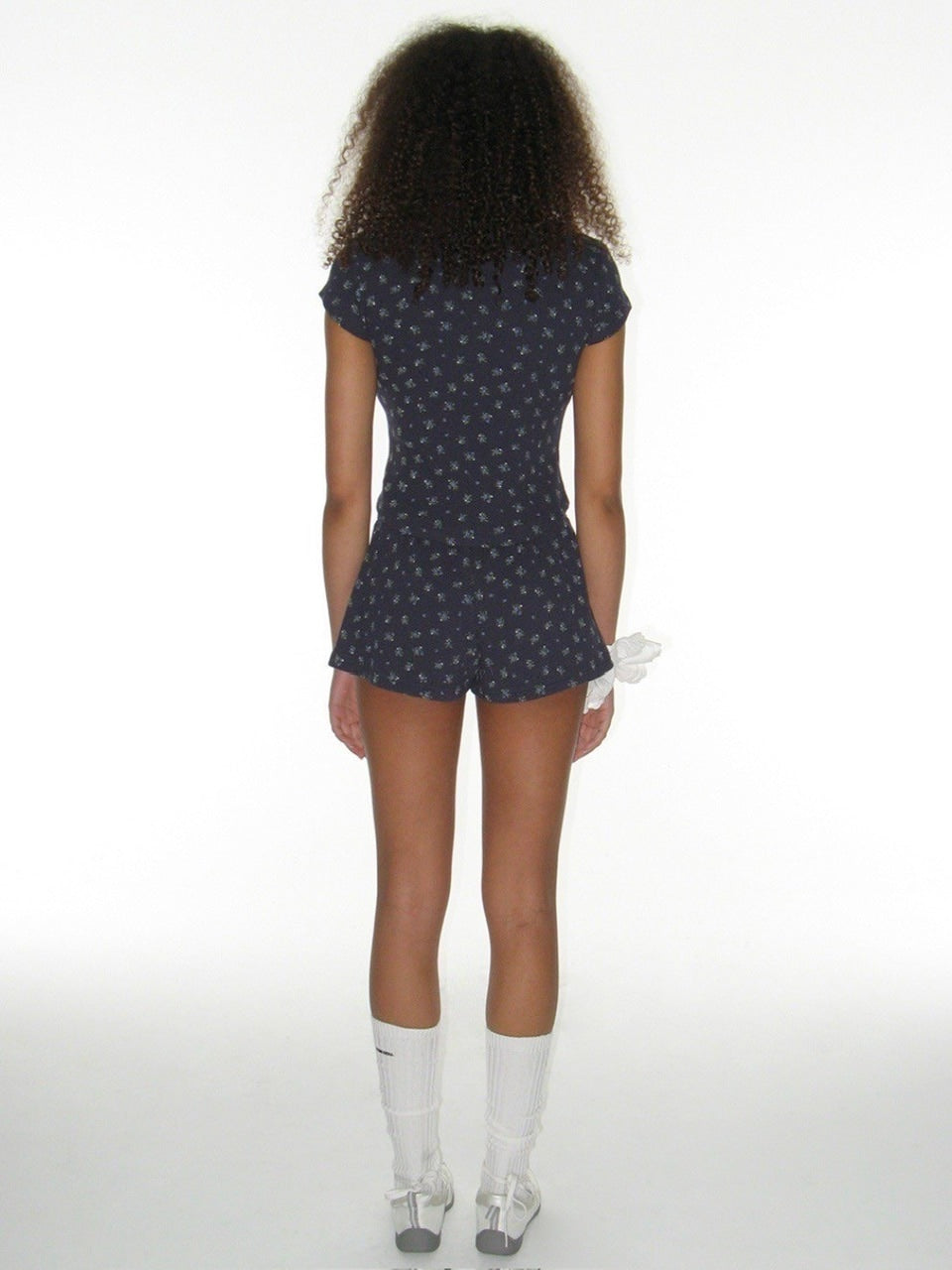 【CRANK】BUTTON FLOWER SHORTS