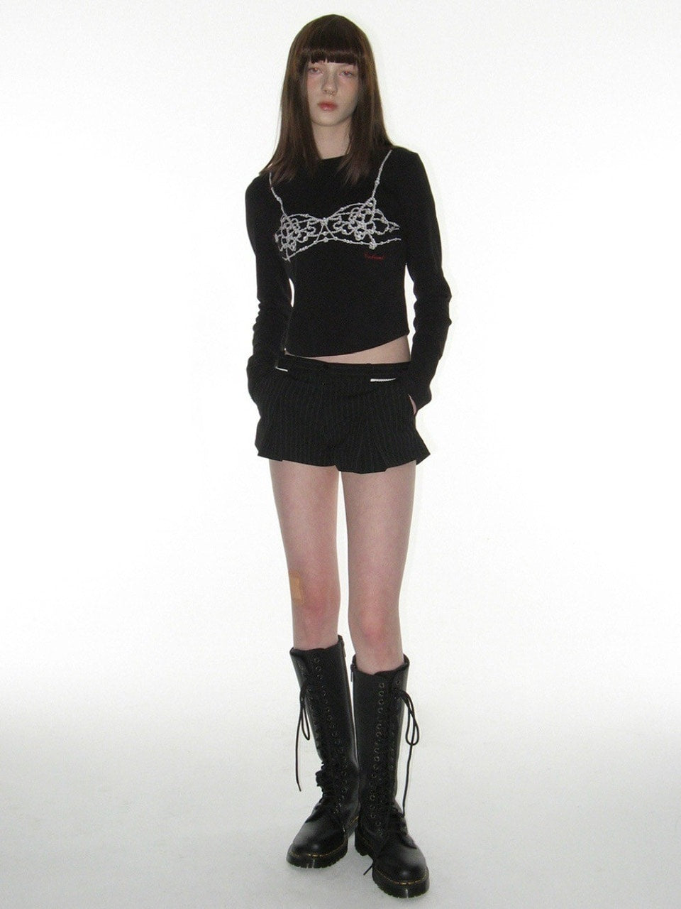 【CRANK】LACE PLEATS MICRO PANTS