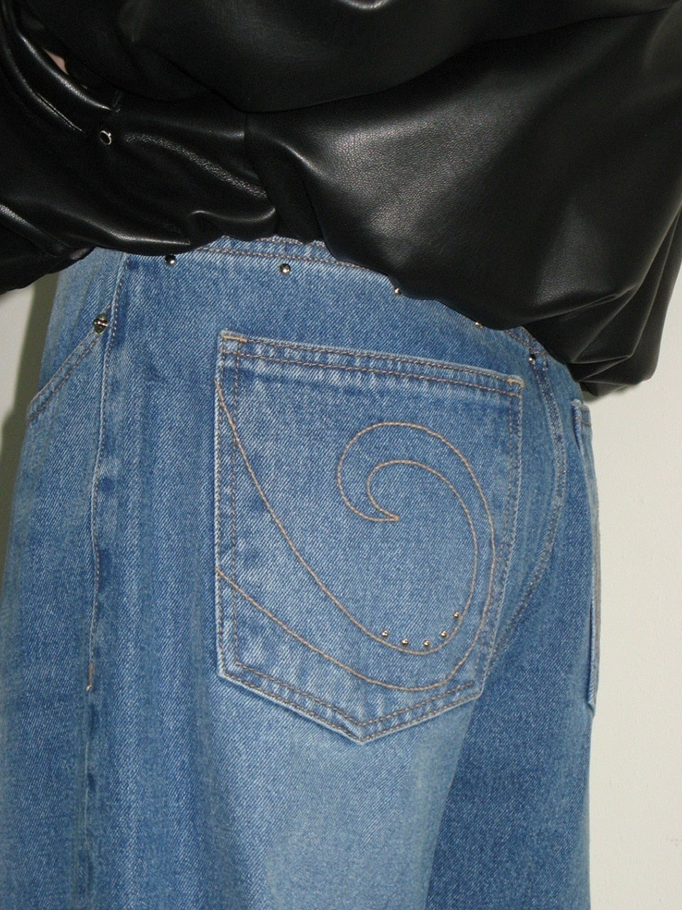 【CRANK】STUD WIDE JEANS