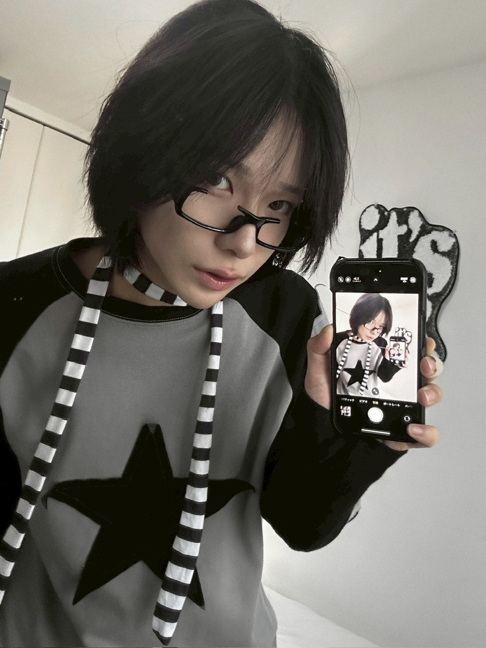 【LUV CODE】star raglan long sleeve tee