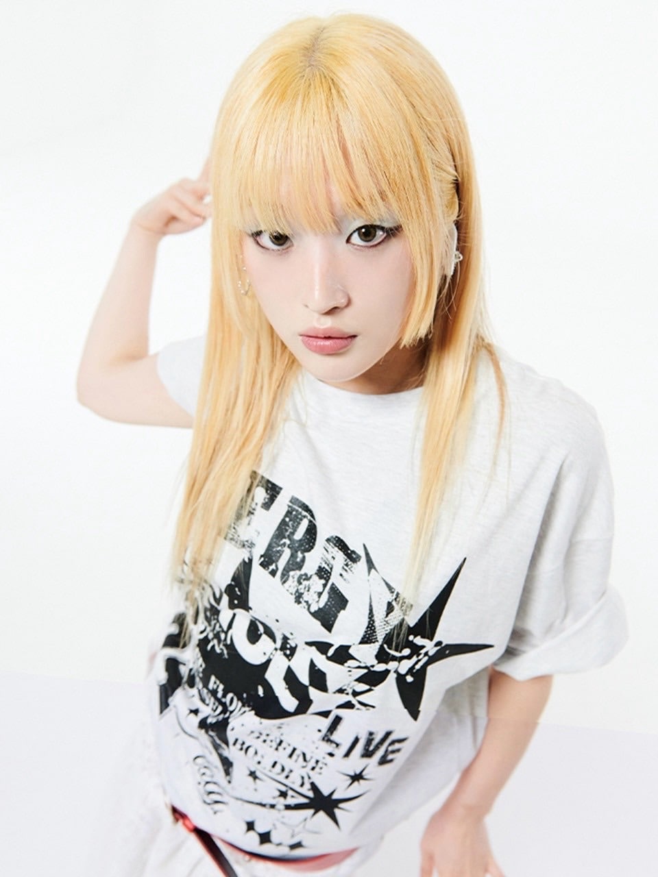 【HOLY NUMBER 7】OVERSIZED HIP HOP FIT STAR GRAPHIC T-SHIRT