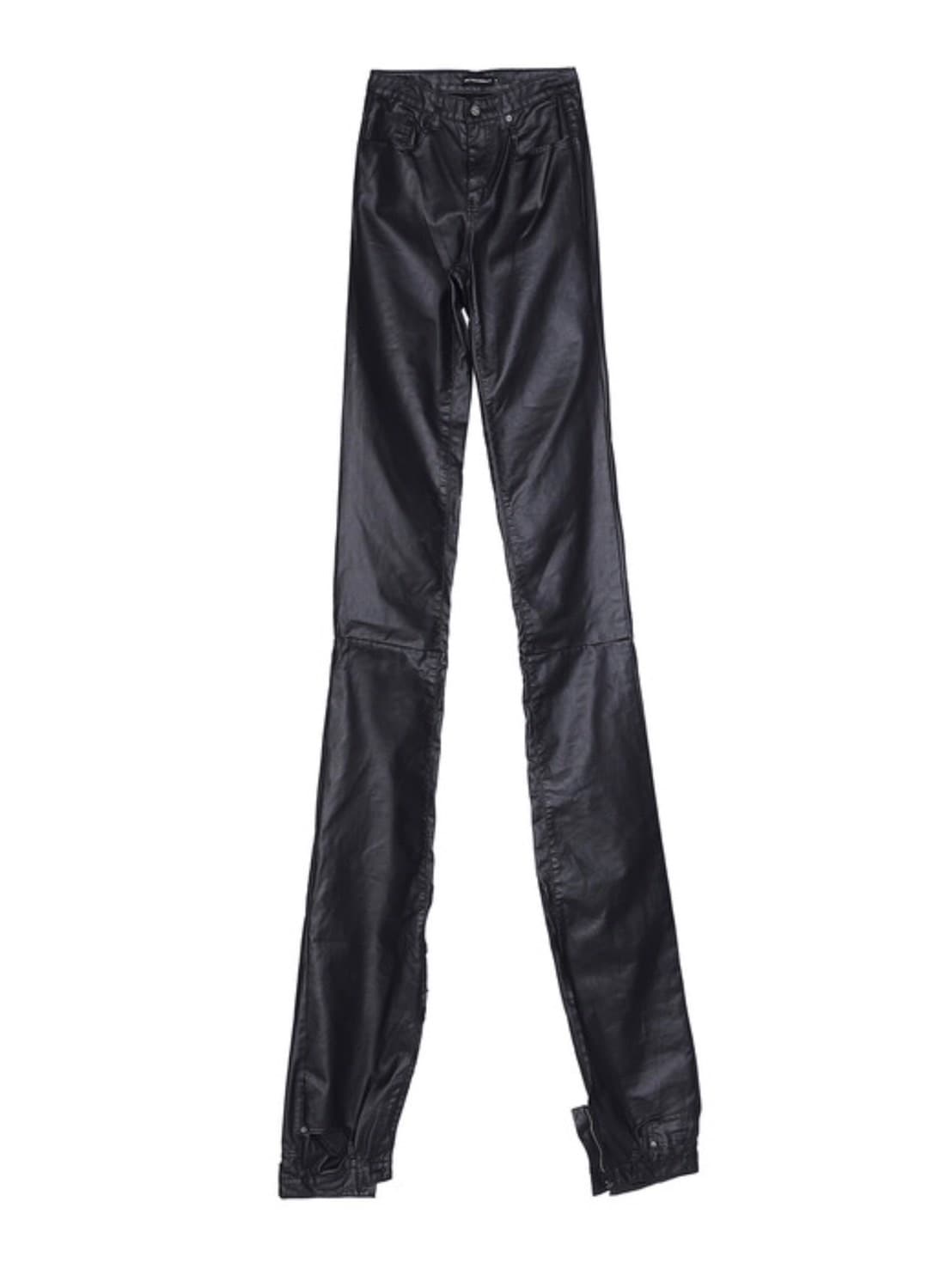 SURGERY】surgery long length double jeans (coated black