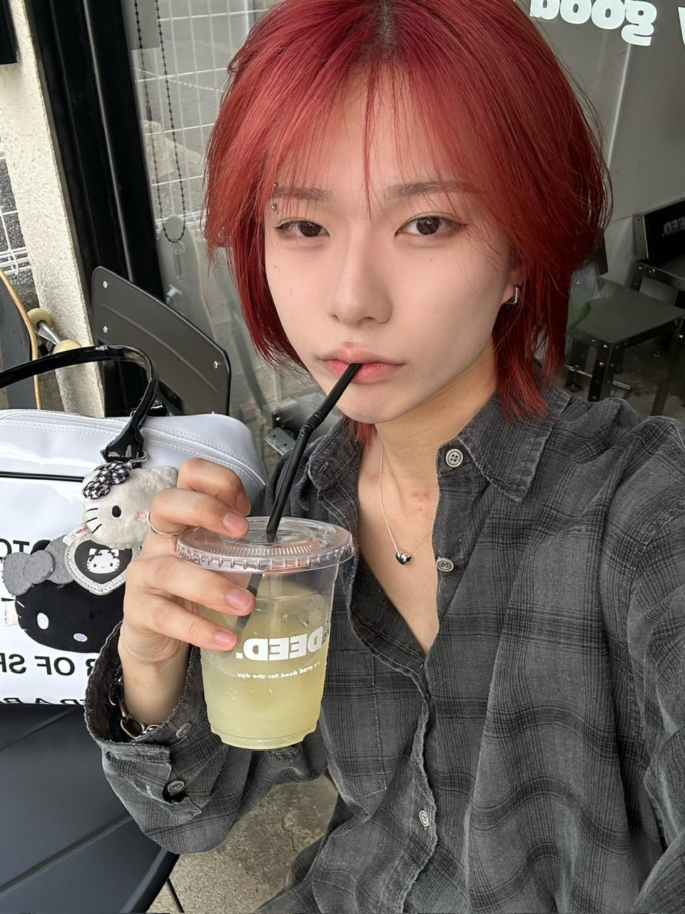 受注制【LUV CODE】pigment check shirt