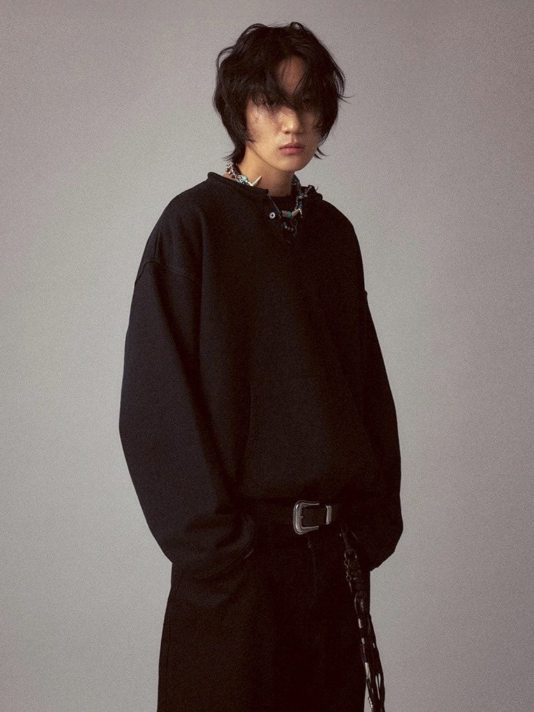 【Cord】Round Cut Vent Crew-neck