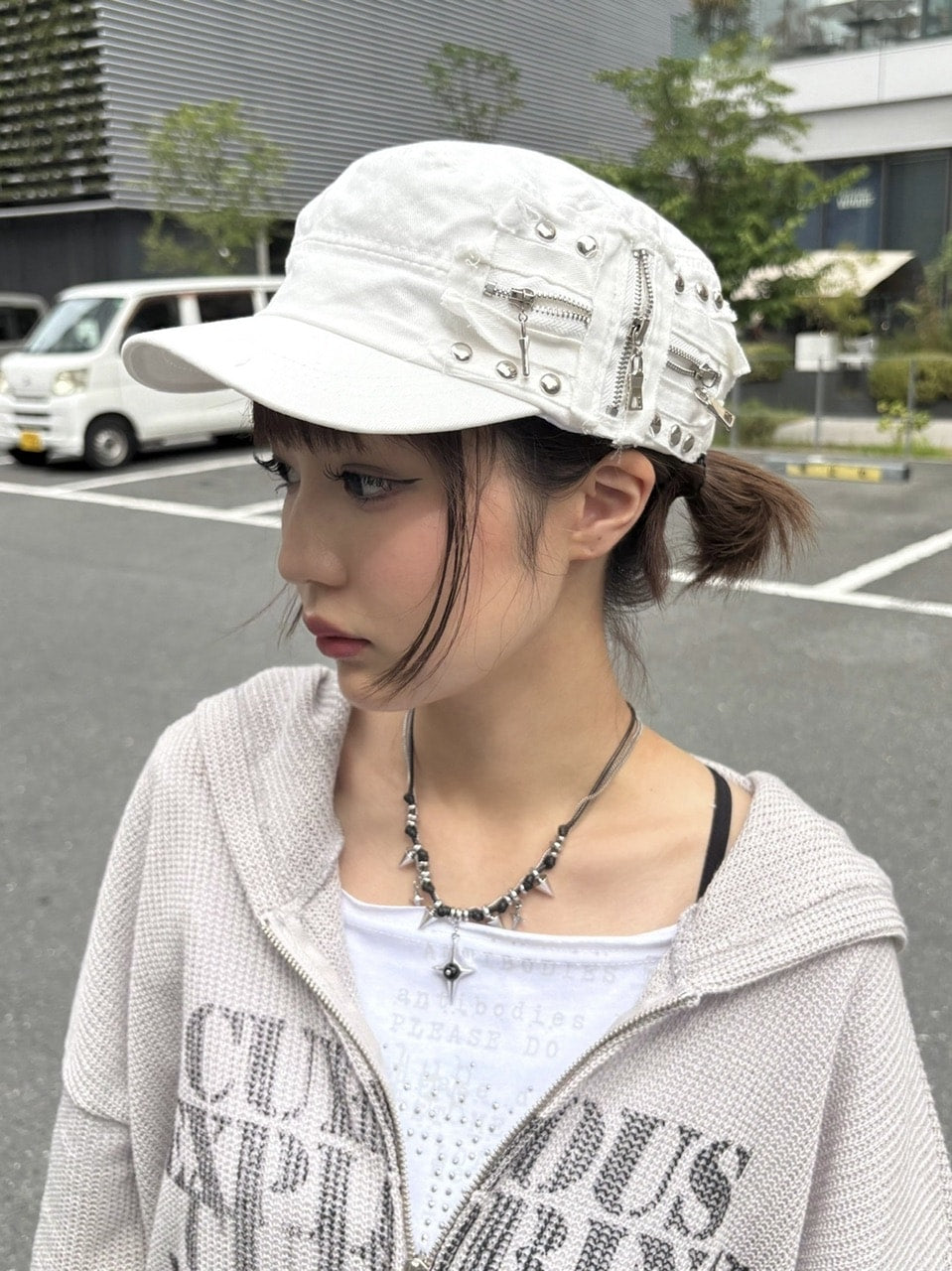 受注制【Never mind the XU】studs denim cap (2color) / 【ネバーマインドザエックスユー】スタッズデニムキャップ