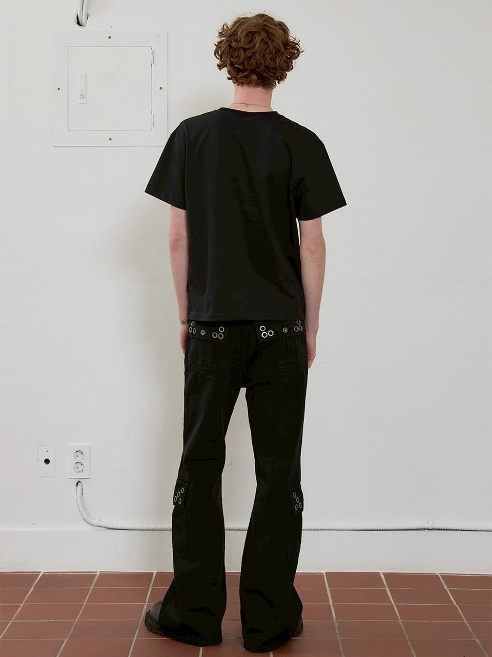 【ESC STUDIO】eyelet denim bootcut pants / 【イーエスシースタジオ】アイレットブーツカットデニムパンツ