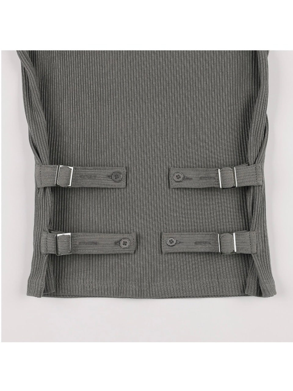 【FANCY CLUB】SIDE BUCKLE RIBBED TEE / 【ファンシークラブ】サイドバックルリブ半袖Tシャツ