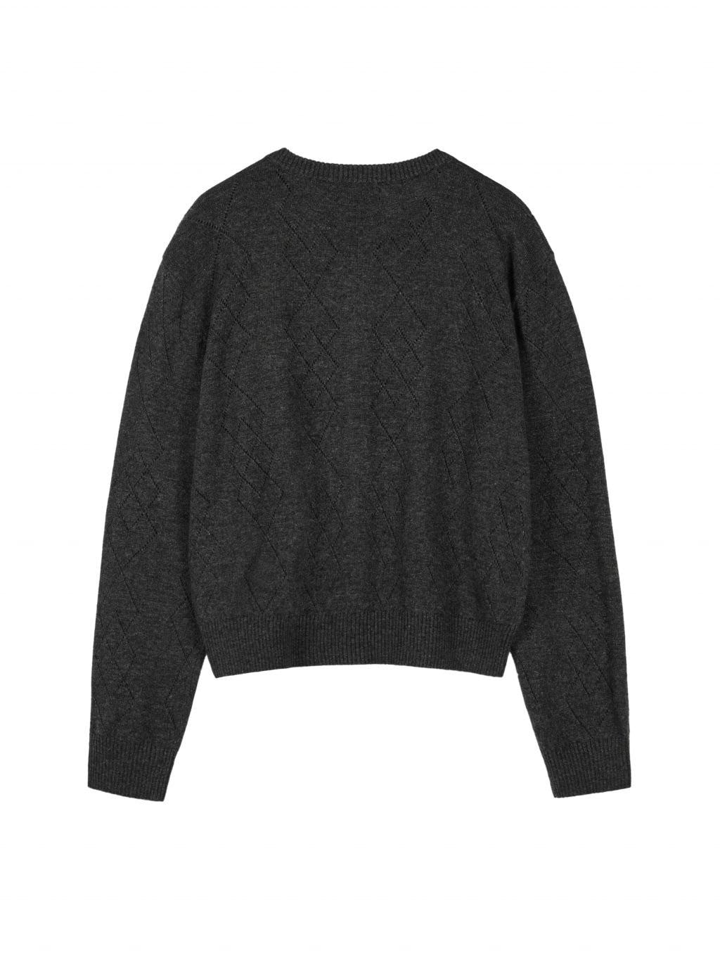 【ROCK CAKE】Argyle Punching Knit Cardigan