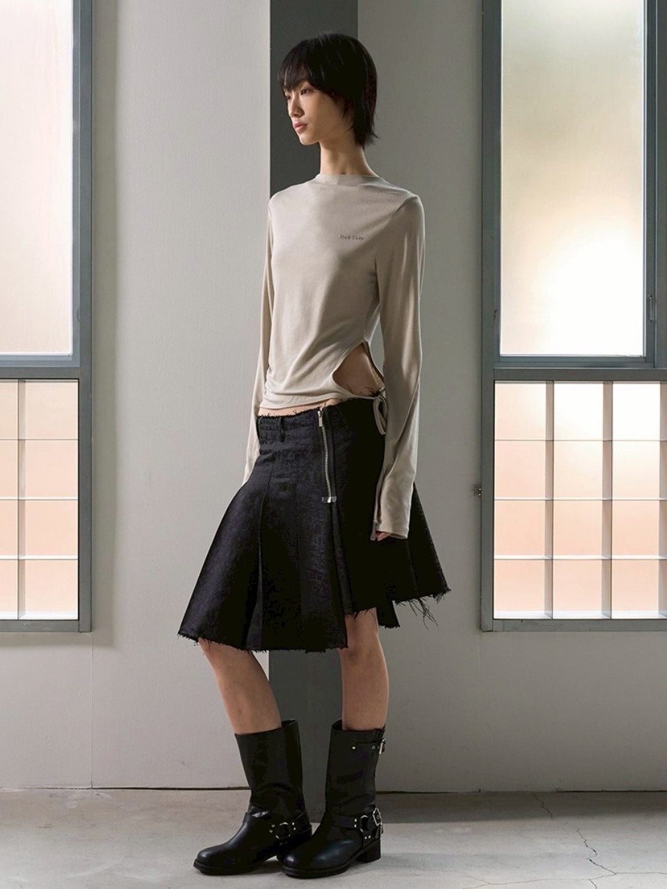 【ROCK CAKE】Jacquard Pleated Skirt