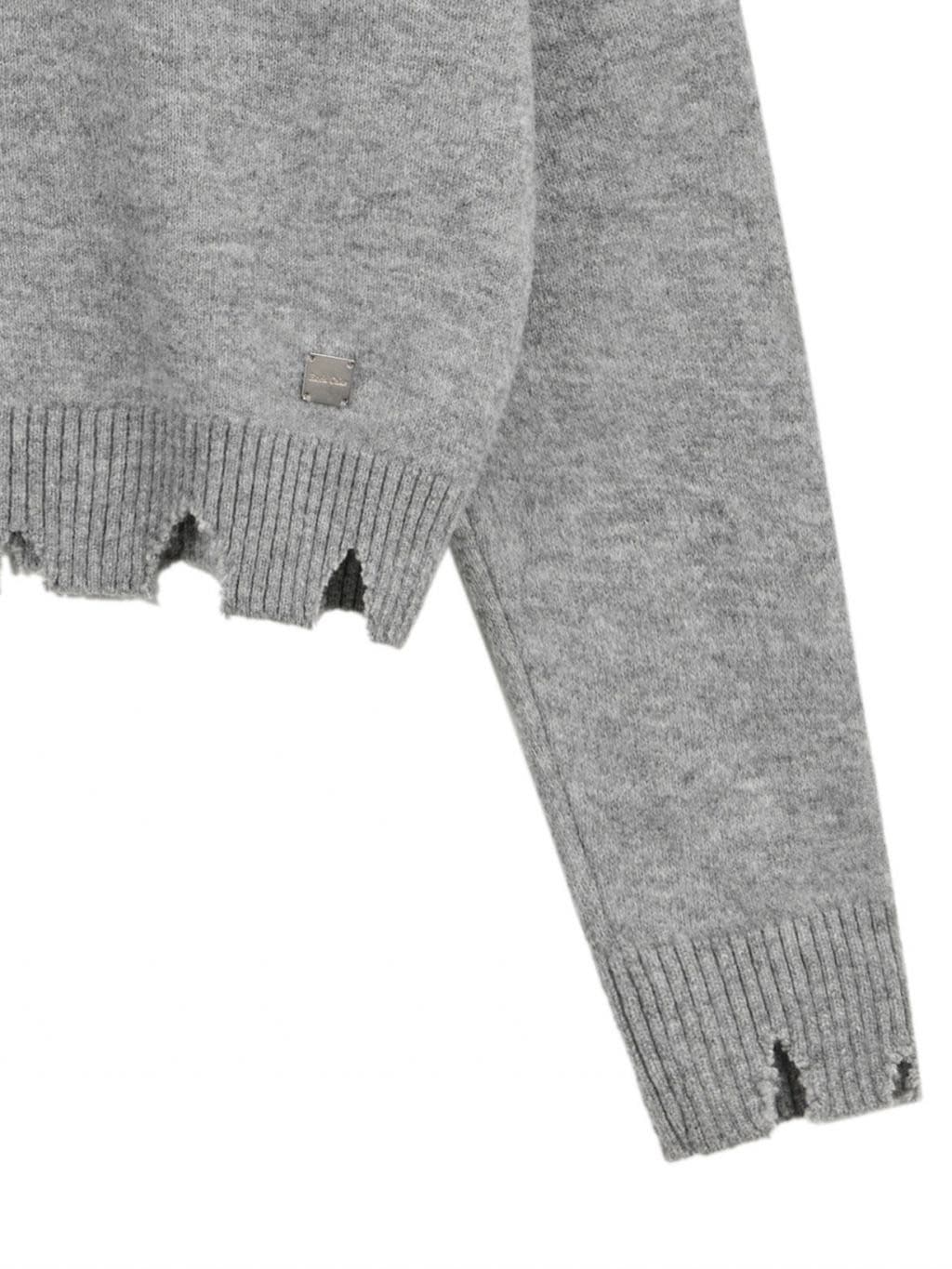 【ROCK CAKE】Off Shoulder Damaged Knit