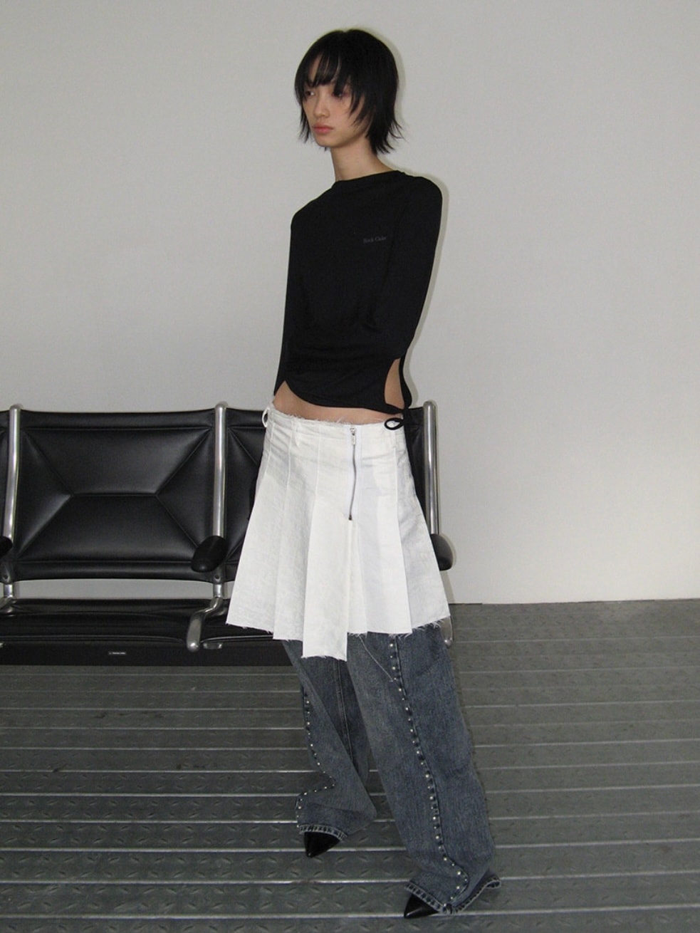 【ROCK CAKE】Studded Line Point Jeans