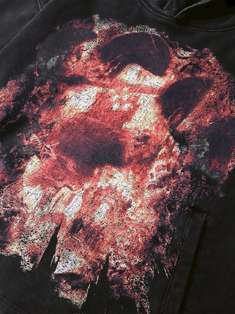 【The Boy Has No Patience】NIGHT OF THE BLOOD MOON WASHED DISTRESSED GRAPHIC HOODIE