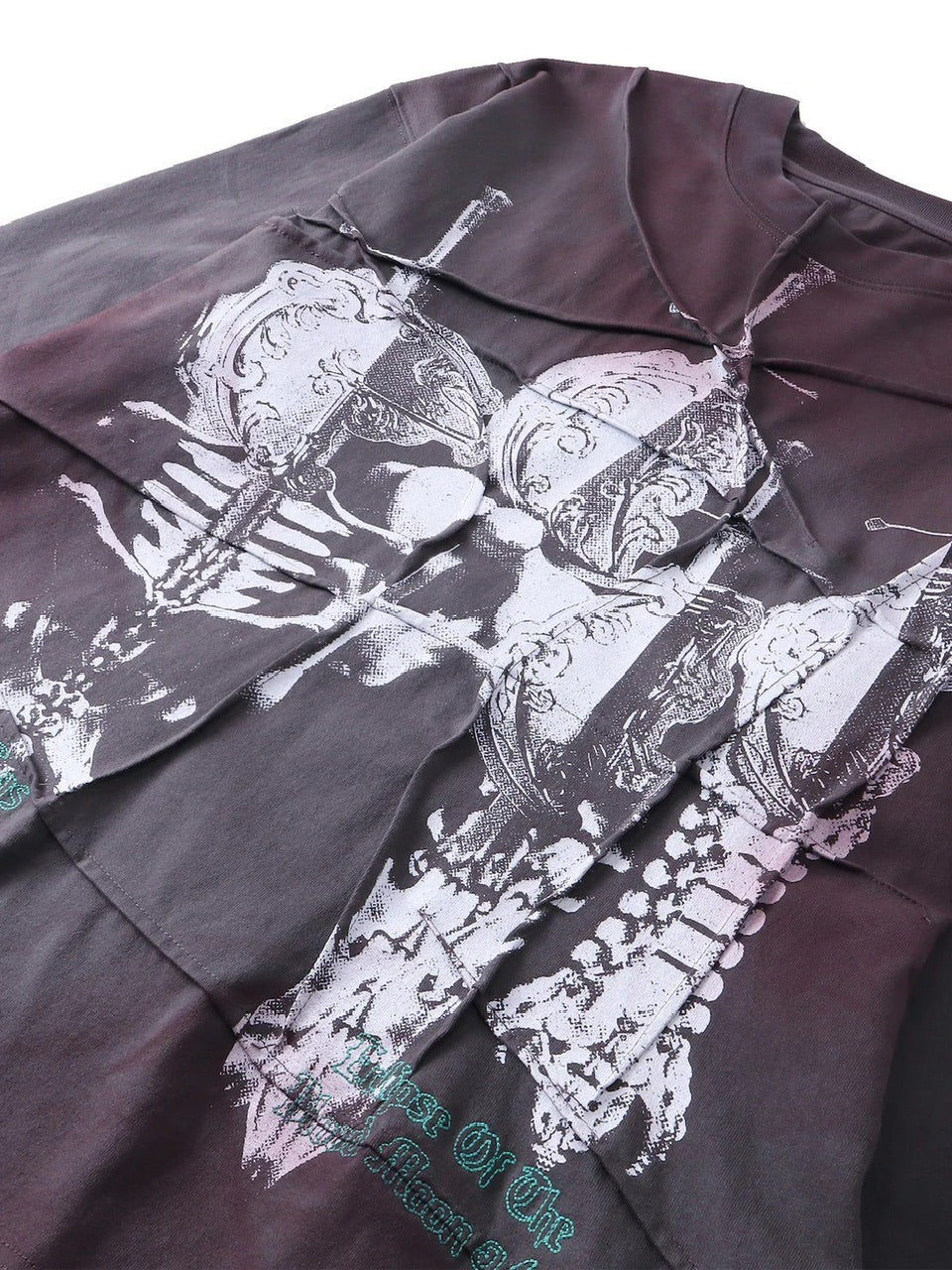 【The Boy Has No Patience】RIBBED PRINT PLEATED LONG SLEEVES