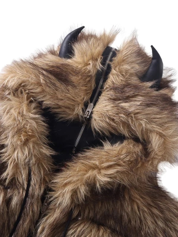 【The Boy Has No Patience】BLOOD MOON NIGHT BOXER ECO-FRIENDLY FUR COAT
