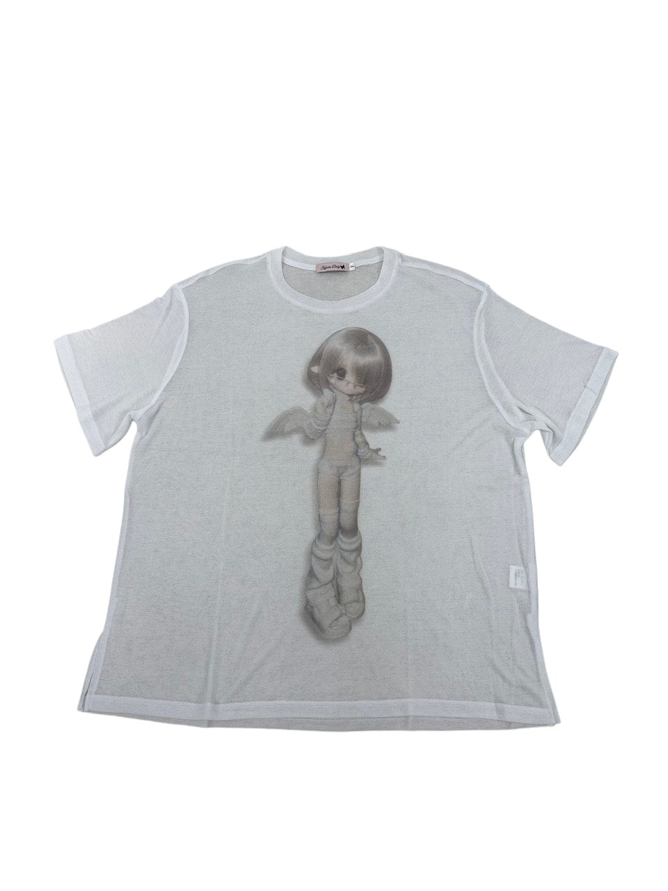 国際配送【Nerd out XU】Girl is angel see-through tee (2color)