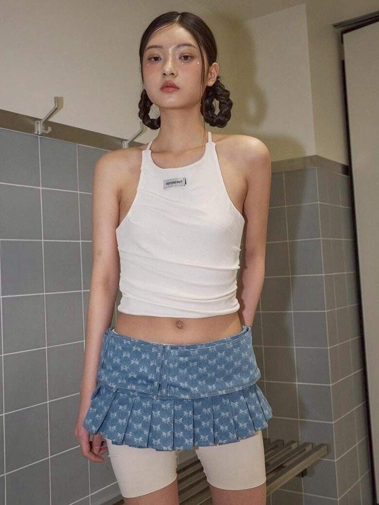 【ODDONEOUT】BACK STRING HALTER NECK TOP