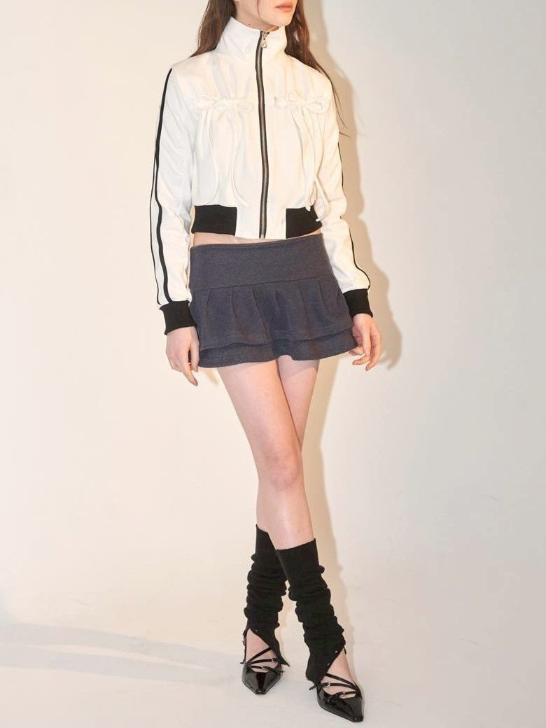 【ODDONEOUT】BUTTON SLIT KNIT LEG WARMER