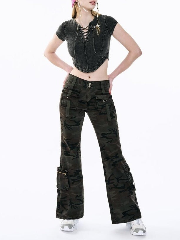 【ODDONEOUT】Washing denim Vneck top / 【オッドワンアウト】ウォッシングデニムVネック半袖Tトップス