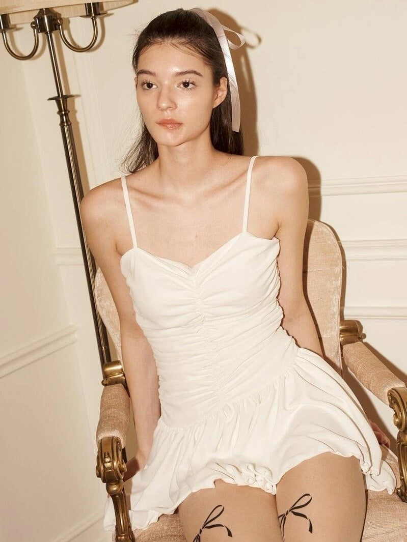 【ODDONEOUT】Shirring onepiece / 【オッドワンアウト】シャーリングキャミソールワンピース